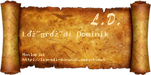 Légrádi Dominik névjegykártya